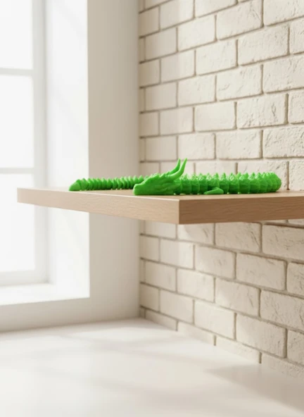 Yeşil Hareketli Ejderha Figürü Esnek Gövdeli Fantastik Dekor 60 cm MİR26196855 ürün görseli 1