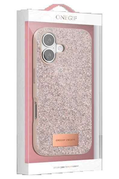 Apple iPhone 17 Bright Simli Kapak - Çöl Titanyum-(5796) - Resim 4