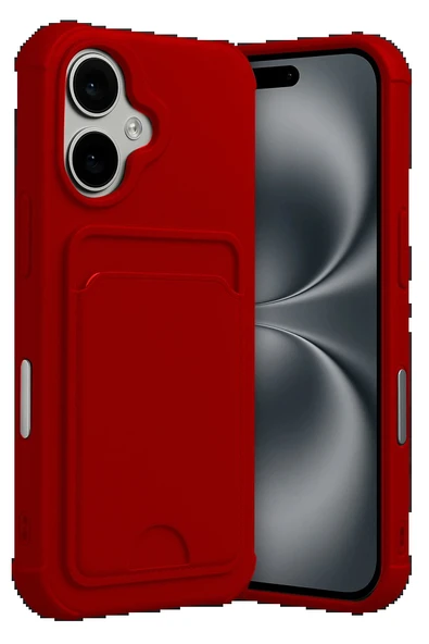 Apple iPhone 17 Kelvin Kartvizitli Silikon - Kırmızı-(5796) ürün görseli 1