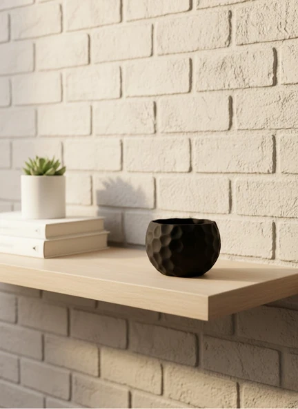Mini Siyah Dekoratif Saksı 5 cm Modern Masaüstü Bitki Saksısı MİR82203368 ürün görseli 1