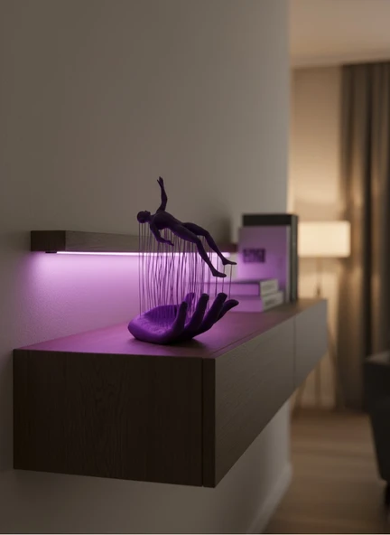 Mor El İnsan Figürü Dekoratif Biblo Minimal Modern Salon Raf ve Masa Üstü Aksesuar MİR49013565 ürün görseli 1