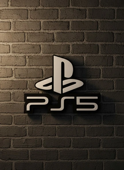 PlayStation 5 Logo Duvar Dekoru Minimal Tasarım 16×12 cm MİR02583370 ürün görseli 1
