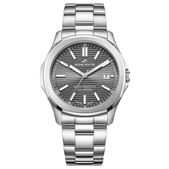 ROCHE MONTRE RMG6005-01 SWISS MADE SAFİR CAM ÇELİK ERKEK KOL SAATİ ürün görseli 1