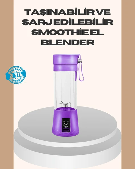 Mini Taşınabilir Blender 380ml USB Şarjlı Detoks Smoothie Hazırlayıcı MİR47535159 ürün görseli 1