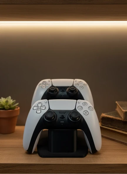 Siyah İkili Gamepad Tutucu 7x18 cm Oyun Aksesuarı MİR50546727 ürün görseli 1