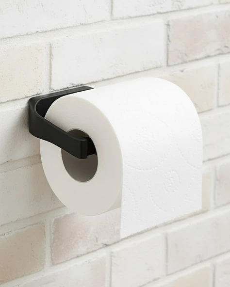 Siyah Metal Tuvalet Kağıdı Tutucu Mat Kaplama Banyo Peçetelik MİR42215825 ürün görseli 1