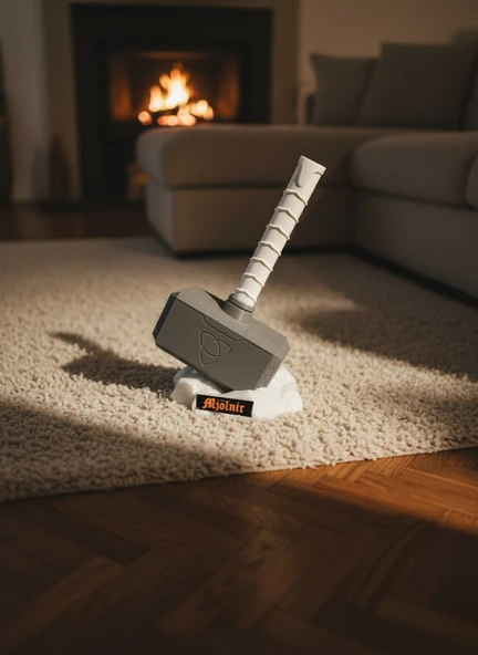 Thor Çekici Dekoratif Figür Mitolojik ve Fantastik Ev Aksesuarı 20x34 cm MİR18272181 ürün görseli 1