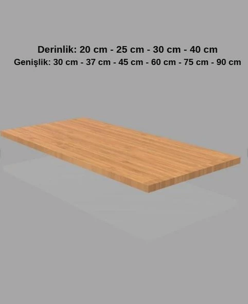 1 Adet Ahşap Raf - Suntalam Tekli Raf  Bambu 40x45 cm - Resim 3