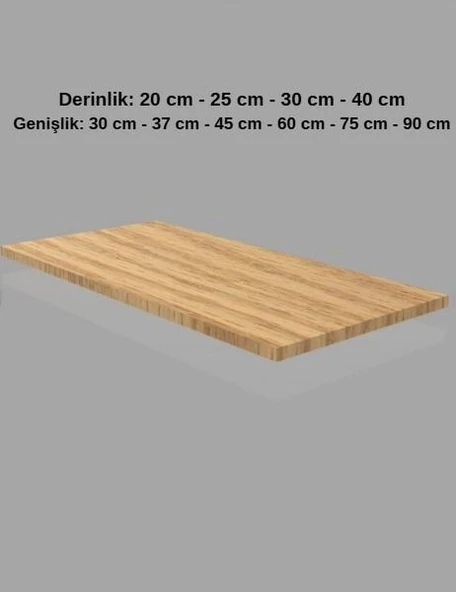 1 Adet Ahşap Raf - Suntalam Tekli Raf  Bambu 40x30 cm - Resim 2