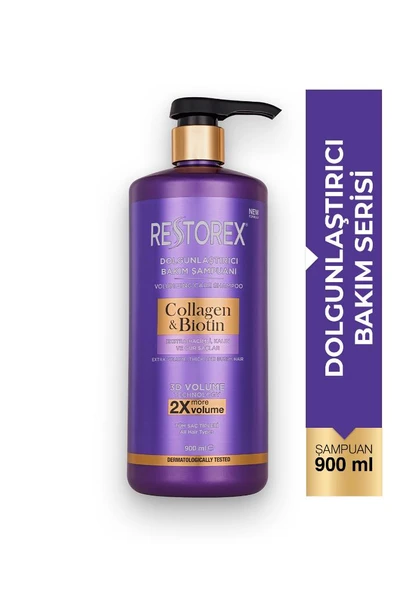 Restorex Kolajen & Biotin Dolgunlaştırıcı 900 ml Şampuan ürün görseli 1