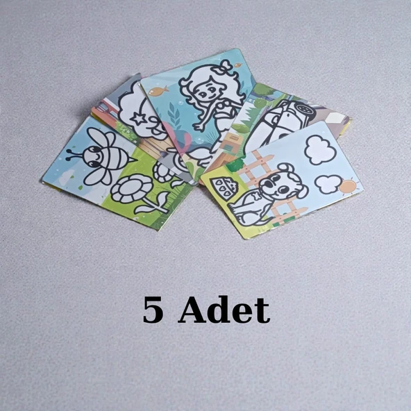 Kum Boyama Seti 5 Adet A4 Boyutunda (27x20 ) ürün görseli 1