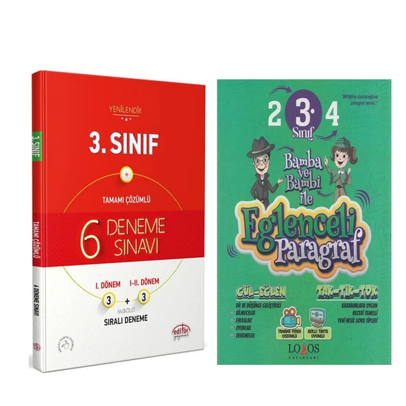 Editör Yayınları 3. Sınıf 6 Deneme ve Lodos Eğlenceli Paragraf Soru Bankası Seti 2 Kitap ürün görseli 1