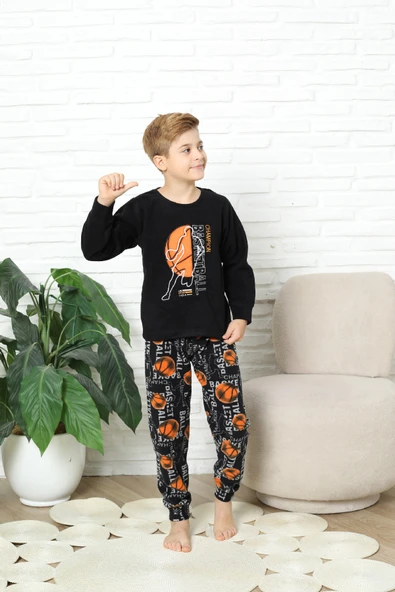 Erkek Çocuk Welsoft/Polar Kumaş Pijama Takımı 12491 ürün görseli 1