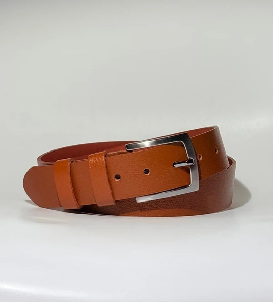 %100 Hakiki Deri Erkek Kemer Taba 4cm ürün görseli 1