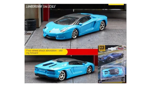 CCA Lamborghini Aventador Roadster Blue 1/64 Model Araba ürün görseli 1