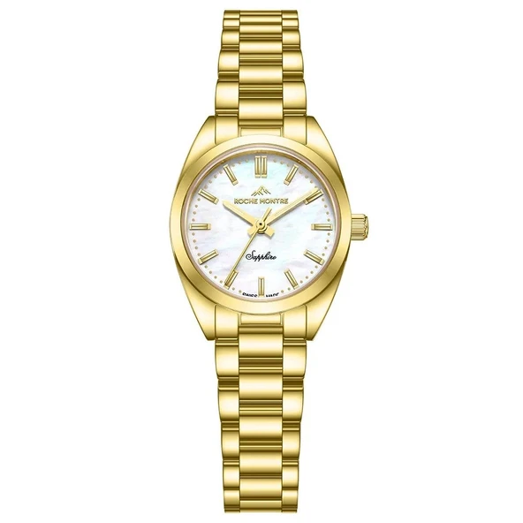 ROCHE MONTRE RML5003-04 SWISS MADE SAFİR CAM ALTIN KAPLAMA KADIN KOL SAATİ ürün görseli 1