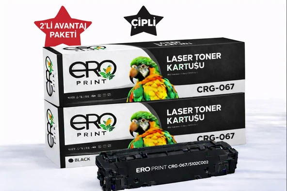 CANON CRG-067BK Muadil Toner - 1350 Sayfalık - Çipli Siyah Toner - 2'li Avantaj Paket ürün görseli 1