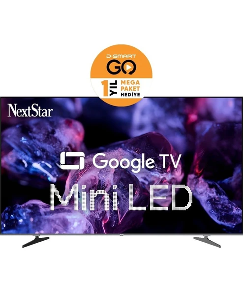 NextStar YE-55IDG11 4K Ultra HD 55" 140 Ekran Uydu Alıcılı Google Smart Mini LED TV ürün görseli 1