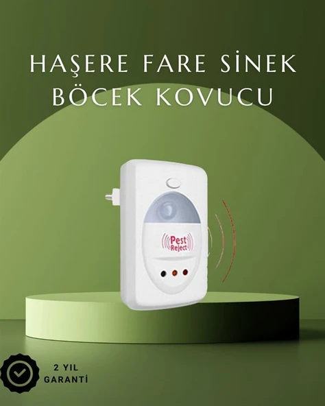Ultrasonik Ses Dalgalarıyla Kimyasalsız Fare ve Böcek Kovucu Cihaz ürün görseli 1
