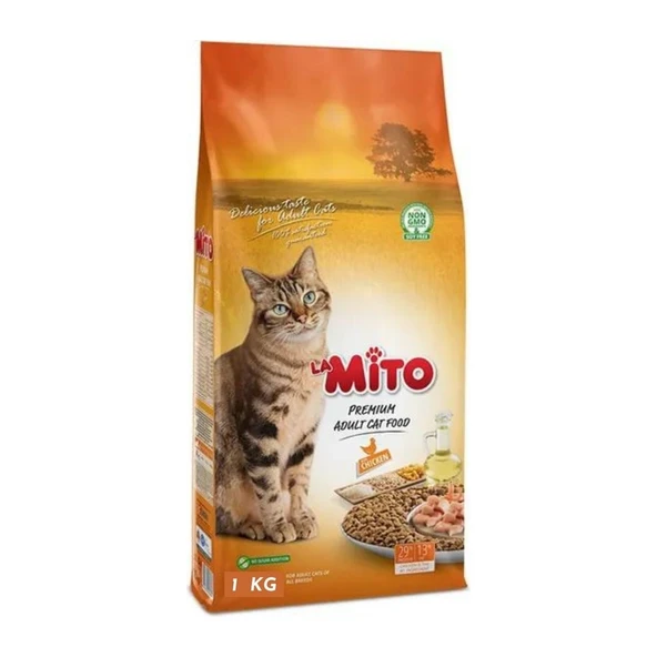 Mito Tavuklu Yetişkin Kedi Maması 4 x 1 Kg (Toplam 4 Kg) - Orjinal Kapalı Taze Paketler ürün görseli 1