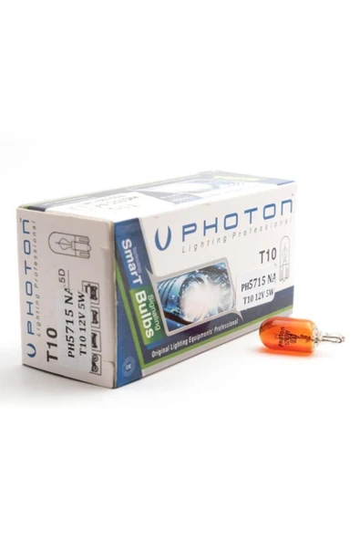 T10 12v W5w Dipsiz Amber Standart 10 Adet Ph5715 A ürün görseli 1