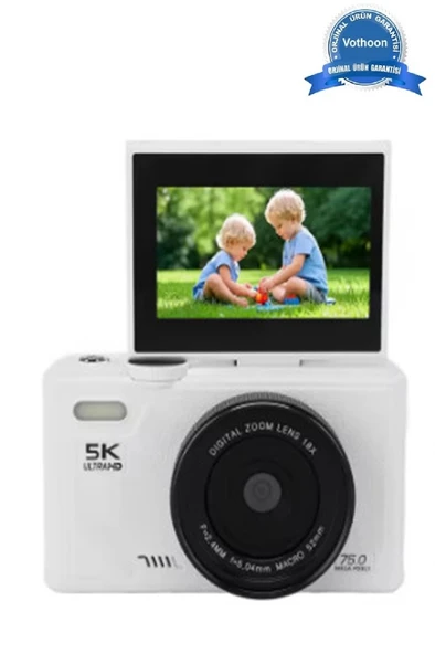 5k 75mp Hd Dijital Kamera 18x Dijital Zoom, Flaşlı,3.0 İnç Ekranlı Fotoğraf Makinesi ürün görseli 1