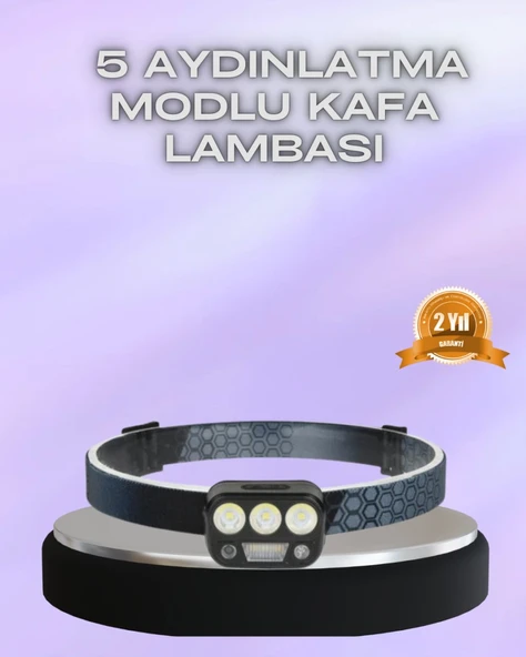 El Hareket Sensörlü LED Kafa Feneri 5 Mod Ayarlanabilir ürün görseli 1