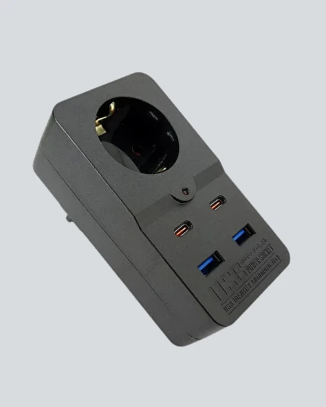 Akıllı Akım Dengelemeli Priz 2500W 4 USB Type C Çıkışlı - Resim 5