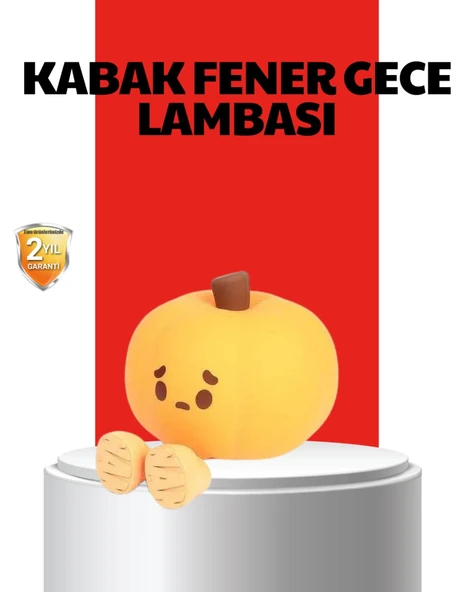 Pumpkin LED Night Light Dokunmatik Şarjlı Silikon Gece Lambası ürün görseli 1