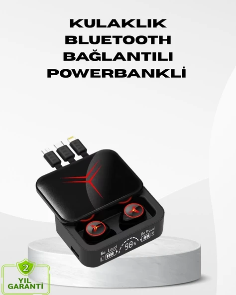Powerbank Özellikli Bluetooth Kablosuz Kulaklık – Dokunmatik Kontrol, Uzun Pil Ömrü, Ergonomik Tasarım ürün görseli 1
