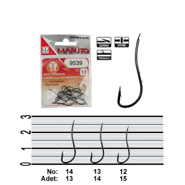 Maruto 9539 BN Olta İğnesi No:12 (15Pcs) - Resim 3