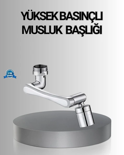 1080° Dönebilen Musluk Başlığı Robotik Kol Havalandırıcı Çok Yönlü Su Yönlendirme ürün görseli 1
