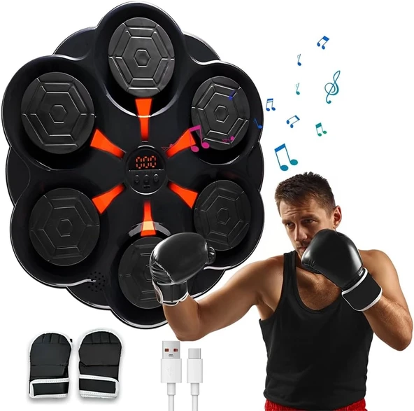 Duvar Boks Makinesi Müzikli Bluetooth Hoparlör Özellikli Led Işıklı Ritimli 9 Mod Seviye Ayarlı Box ürün görseli 1