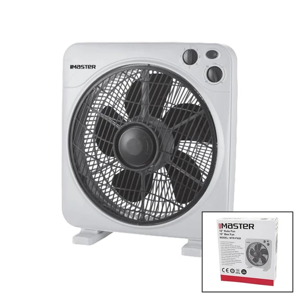 12 İNÇ  KUTU FAN  VANTİLATÖR  3 KADEME HIZ   5 PLASTİK KANAT  40W   60DK.ZAMAN AYARLI  MTR-F620 (Timya/Go1395)  197803 ürün görseli 1