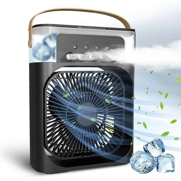 Taşınabilir 3 Farklı Mod Ayarlı 7 Farklı Led Işıklı Sulu Soğutmalı Taşınabilir Masaüstü USB Fan Vantilatör (Timya/Go1395)  197790 ürün görseli 1