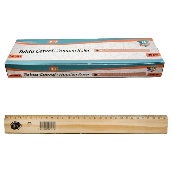 U4 Ahşap Tahta Cetvel 30 cm U4-1082 ürün görseli 1