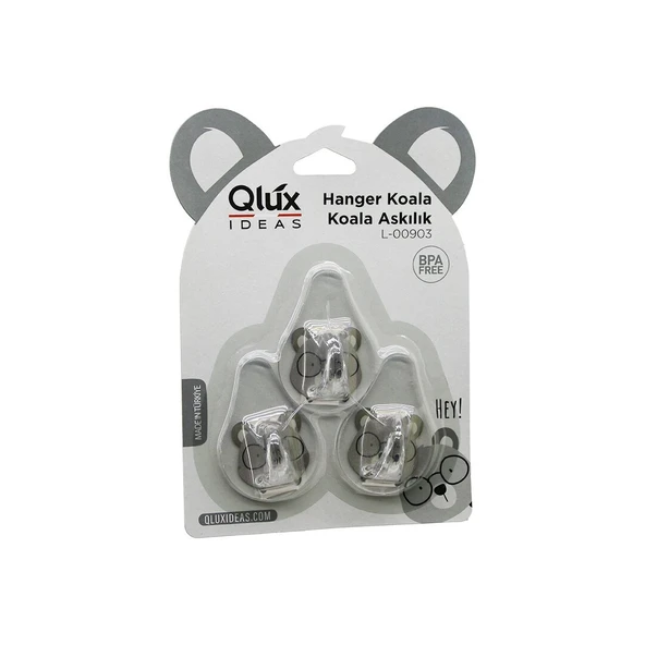 3PCS KOALA ASKI ŞEFFAF ASKI YAPIŞKANLI MONTAJ (Timya/Go1395)  199030 ürün görseli 1
