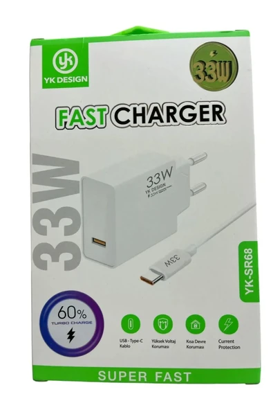 Usb Type-c 33W Şarj Aleti YK-SR68 (Timya/Go1395)  198172 ürün görseli 1