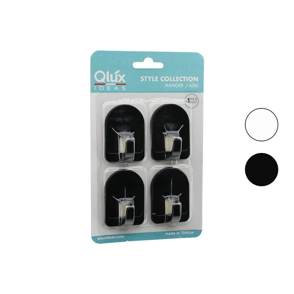 QLUX L-00950 4PCS DOME ASKI NO-2 KUBBELİ - SİYAH - BEYAZ - PLASTİK ASKI YAPIŞKANLI MONTAJ (Timya/Go1395)  198988 ürün görseli 1