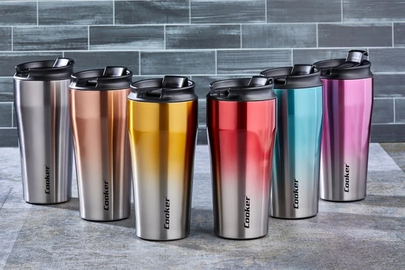 CKR-2049 400ML.ÇELİK MUG TERMOS BARDAK ÇİFT RENK (Timya/Go1395)  200777 ürün görseli 1