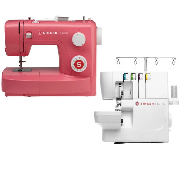 Singer 3223R Dikiş Makinesi ve Singer S0105 Overlok Makinesi Avantajlı Paket ürün görseli 1