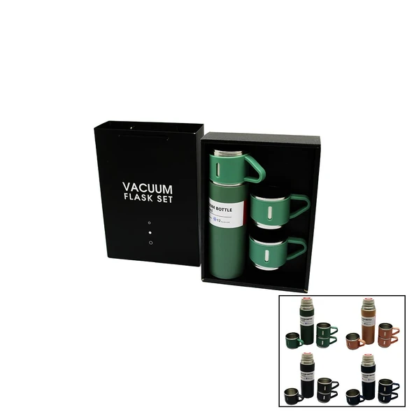ÇANTALI 500ML 3 PARÇA  BARDAKLI ÇELİK TERMOS SETİ (Timya/Go1395)  200759 ürün görseli 1