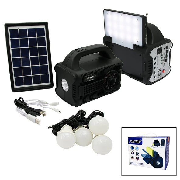 3IN1 - SOLAR 2İN1 SABİT+OYNAR BAŞLI EL FENERİ - RADYO - MP3 BLUETOOTH - USB/ TF PORT - 4 PARÇA  AMPUL KABLOLU - POWERBANK (Timya/Go1395)  200700 ürün görseli 1
