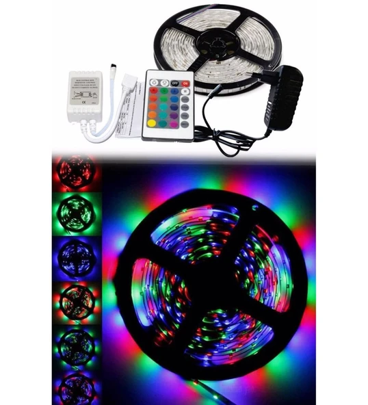 5 Metre Rgb Şerit Led Seti-İç ve Dış Mekan Silikonlu-Tak Çalıştır (Timya/Go1395)  200679 ürün görseli 1