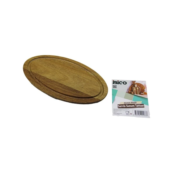 AKASYA OVAL AHŞAP SERVİS SUNUM TEPSİ - TAHTASI  MİNİ TEPSİ   25 X 14 X 1.4CM (Timya/Go1395)  199676 ürün görseli 1
