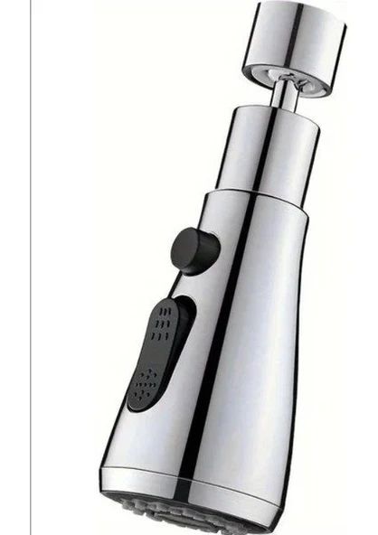 360 DERECE DÖNEBİLEN- 3 MOD  KROM YAĞMUR PÜSKÜRTME BORULU KUBAR MUSLUK UCU  (Timya/Go1395)  202788 ürün görseli 1