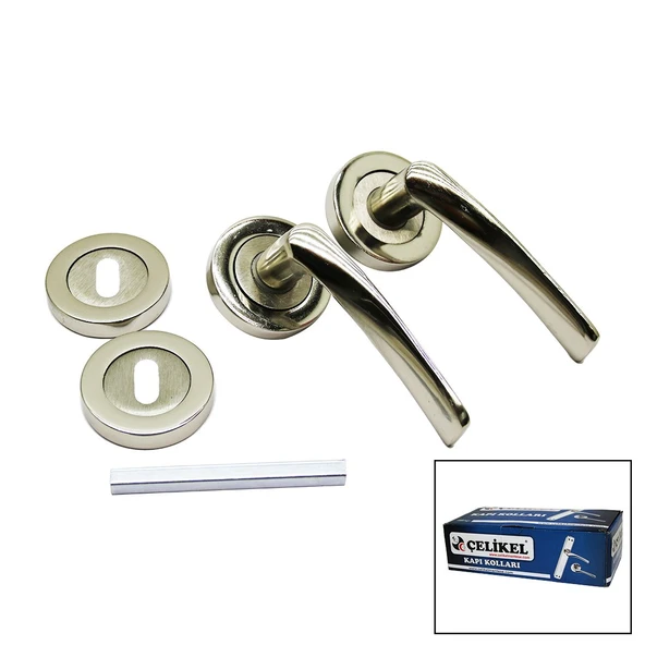 ÇELİKEL-07 AMERİKAN ODA KAPI KOLU NİKEL SATEN (Timya/Go1395)  202501 ürün görseli 1