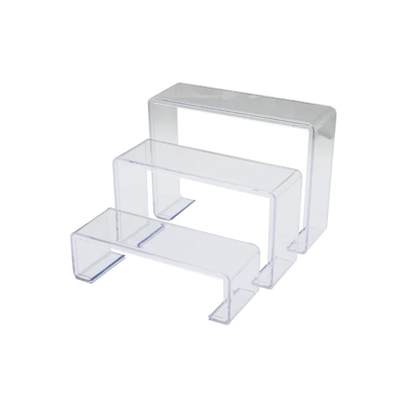 POŞETLİ 3 BOY MERDİVEN TEŞHİR AYAK YÜKSEKLİK: 6-11.5-16.5CM DERiNLİK: 6.5CM EN: 19.5-20.5-21.5CM (Timya/Go1395)  202445 ürün görseli 1