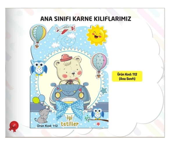 Karne Kabı Kılıfı (Okul Öncesi - Erkek) Ürün Kodu:112 (20 Adet) ürün görseli 1