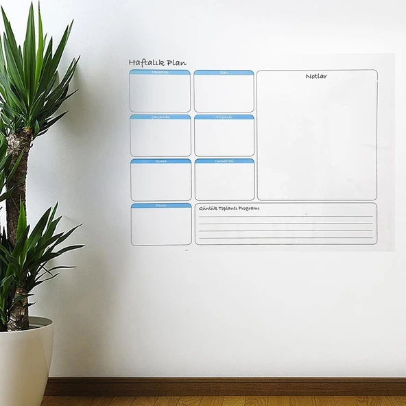 Haftalık Planlayıcı Manyetik Duvar Stickerı Takvim 70 cm x 56 cm (Timya/Go1395)  204631 ürün görseli 1